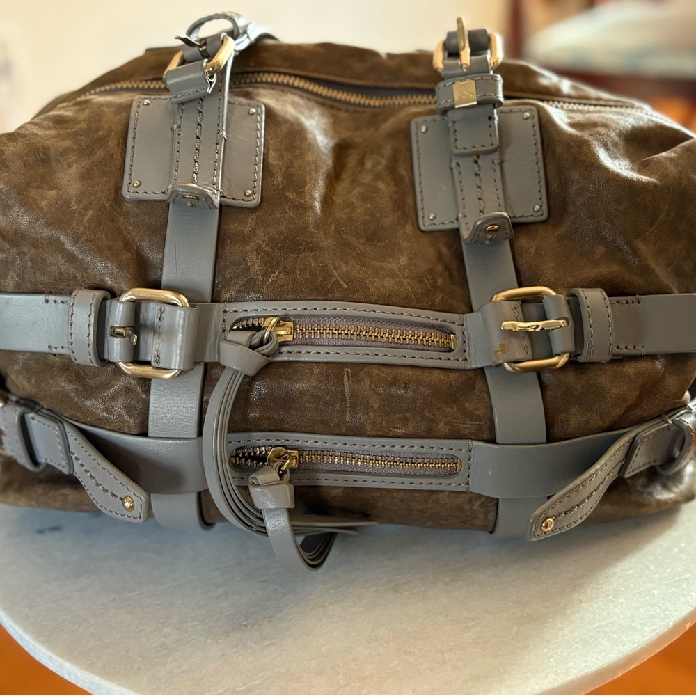 Anthropologie Schuler and Sons Philadelphia soft grey leather bag. - Picture 6 of 6